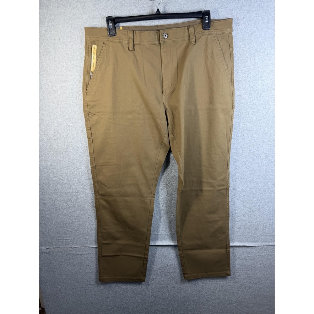 Weatherproof Pants Mens 38x32 Brown Stretch Commuter Chino Tapered Regular Fit
